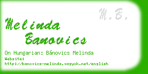 melinda banovics business card