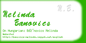 melinda banovics business card
